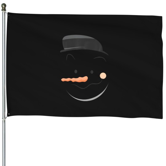 Discover Funny Snowman Dad - Snowman Face Top Hat Carrot Nose Kids House Flags