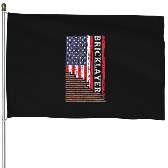 Discover Brick Mason Bricklayer Masonry Construction Us American Flag House Flags