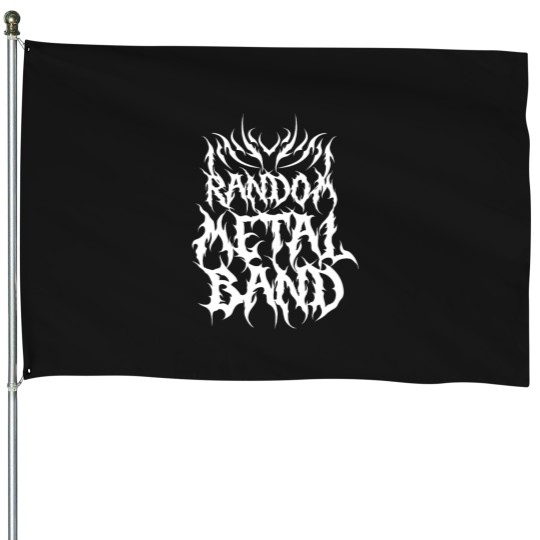 Discover Funny Heavy Metal Logo Random Heavy Metal Band House Flags