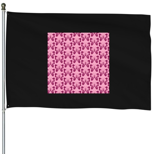 Discover 3510-Pink-Butterfly T-Shirt House Flags