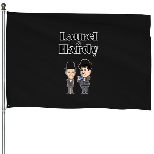 Discover 9063-Stan--Ollie---Slapstick-Clowns-In-Pixel T-Shirt House Flags