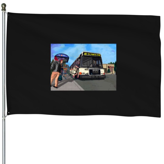 Discover Bus-Trimet T-Shirt House Flags