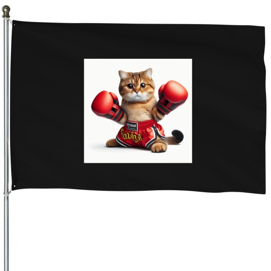 Discover Muaythaicat-Active-T-Shirt House Flags