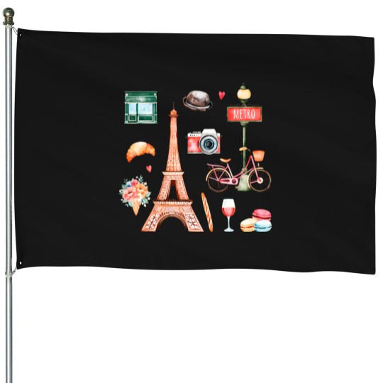 Discover Welcome-To-Paris T-Shirt House Flags