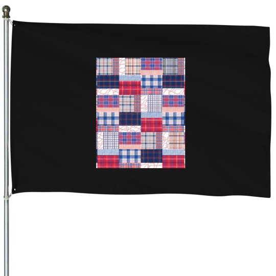 Discover Baseball-Patchwork-Graphic-T-Shirt House Flags