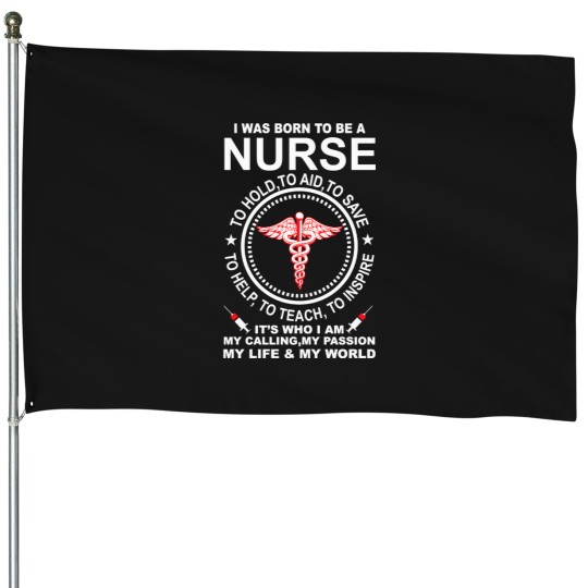 Discover Born-To-Be-A-Nurse.-U-Rn-Good-Hands-Active-T-Shirt House Flags