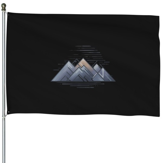Discover Geometric-Sunrise-Mountain-Range-3-Active-T-Shirt House Flags