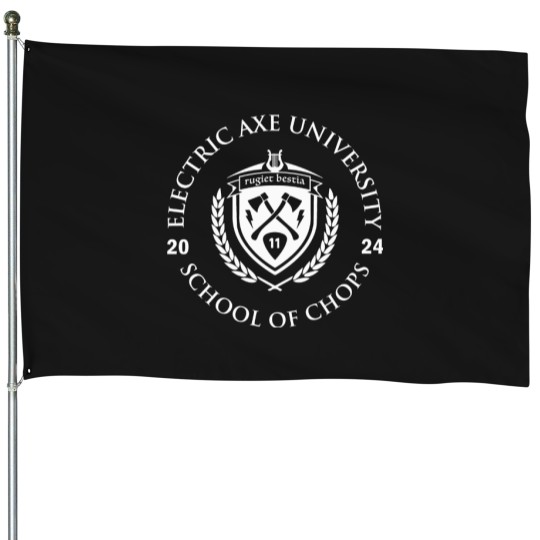 Discover T-Shirt 5617-Electric-Guitar-Mock-University-Logo House Flags