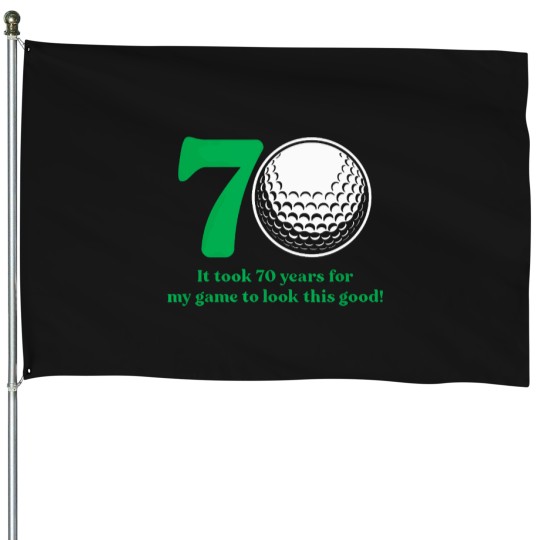 Discover 70-Year-Old-Golfer-Golfing-Golf-70Th-Birthday-T-Shirt House Flags