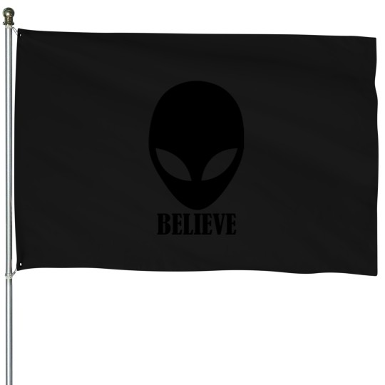 Discover Believe---Funny-Extraterrestrial-Alien-Long-Sleeve-T-Shirt House Flags
