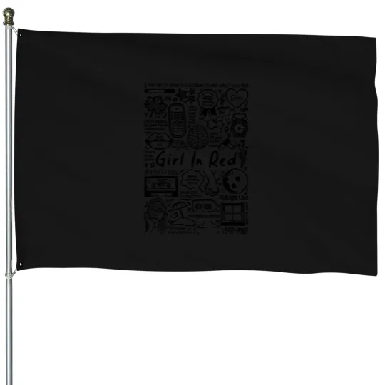 Discover Girl In Red Pattern House Flags