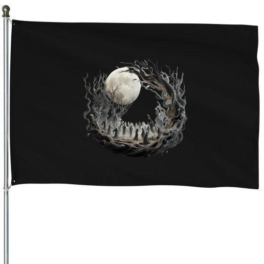 Discover Haunted-Forest-In-3D-Active-T-Shirt House Flags