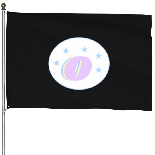 Discover Letter O Monogram Art Pink, Blue, Yellow Aesthetic Oversized House Flags