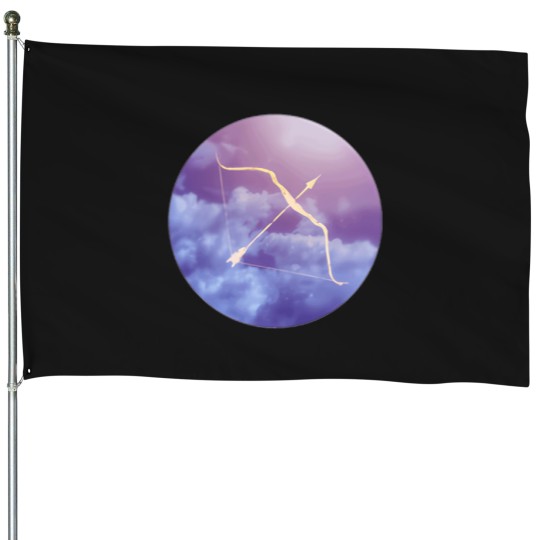 Discover Purple-Cloud-Bow-And-Arrow T-Shirt House Flags