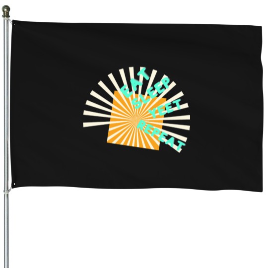 Discover Eat-Sleep-Yeet-Repeat-Retro-Design T-Shirt House Flags