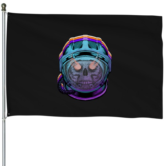 Discover Space-Skull T-Shirt House Flags