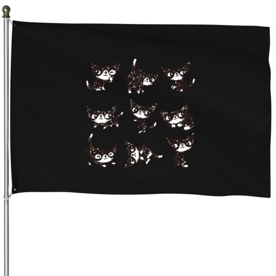 Discover Nine Poses Of Kitten TURNPIKE TROUBADOURS ARTWORK House Flags