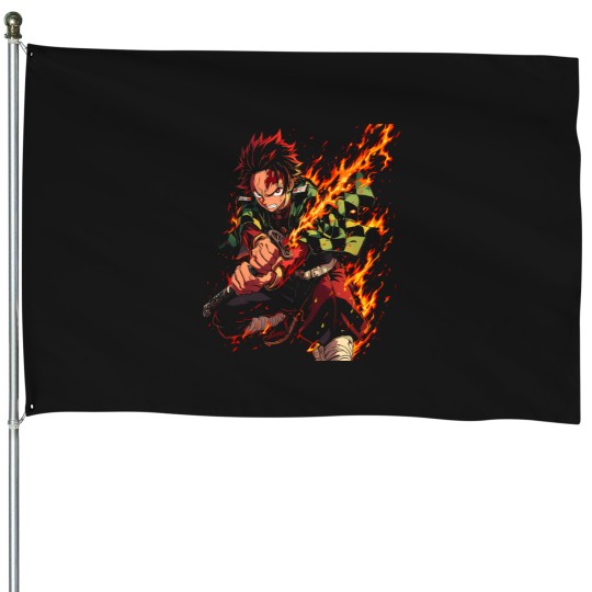 Discover kamado tanjiror - kimetsu no yaiba T-Shirt House Flags