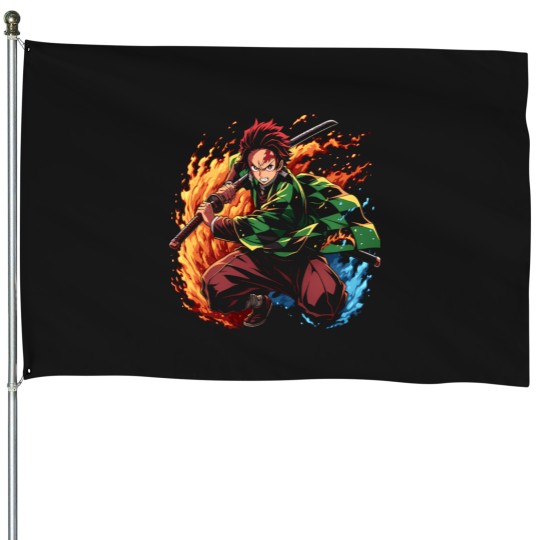 Discover tanjiror T-Shirt House Flags