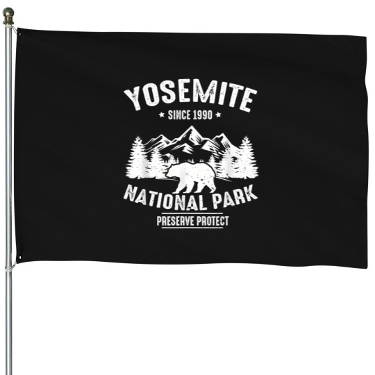 Discover Yosemite National Park Funny Wilderness Gift House Flags