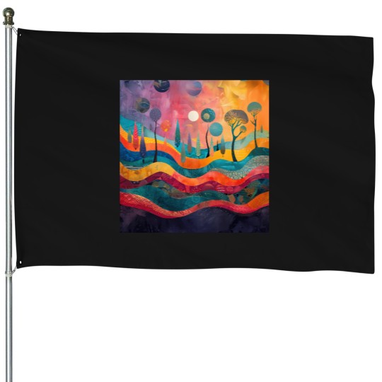 Discover Retro Wanderlust House Flags