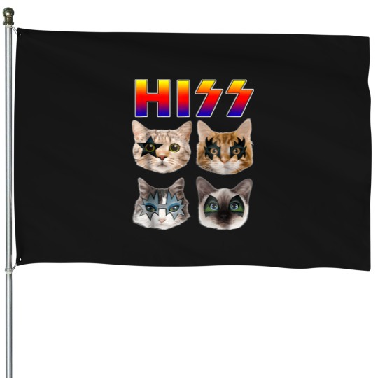 Discover Hiss-Funny-Cats-Kittens-Rock-Rockin' House Flags