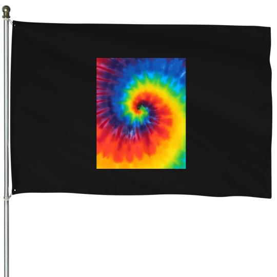 Discover Tie-Dye-Swirl-Rainbow T-Shirt House Flags