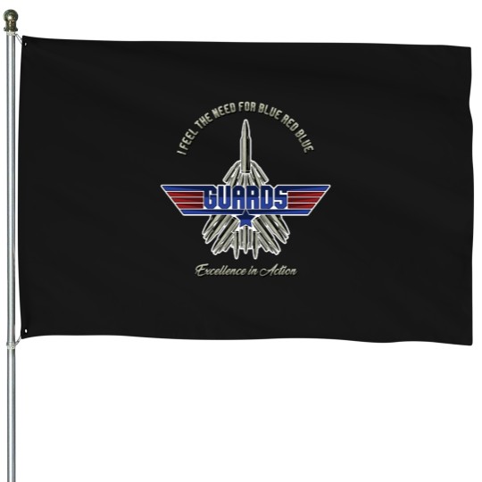Discover I feel the Need for Blue Red Blue' (GUARDS Top guns Parody) Classic House Flags