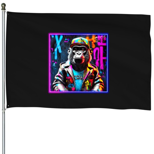 Discover Graffiti Style Baby Gorilla (1) T-Shirt House Flags