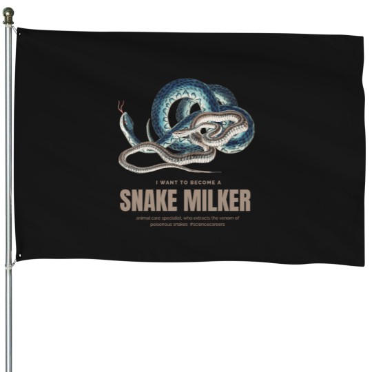 Discover Snake Milker Science Careers I  Love Reptiles Baseball  Sleeve T-Shirt House Flags