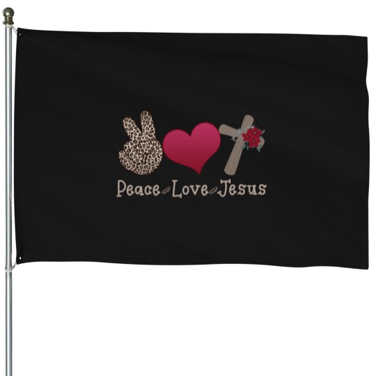 Discover peaces loves Jesuss Classic House Flags