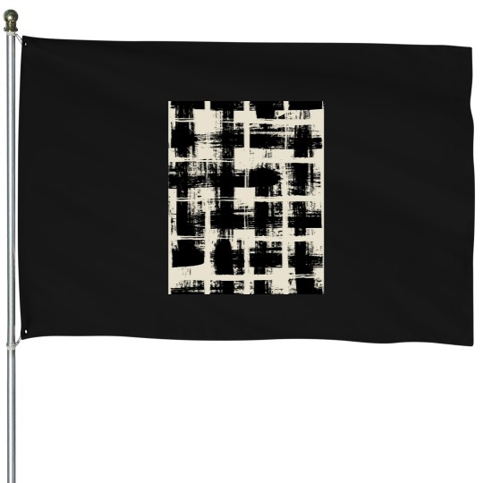 Discover Black-And-White-Plaid-Pool-Tiles-Pattern-Tartan House Flags