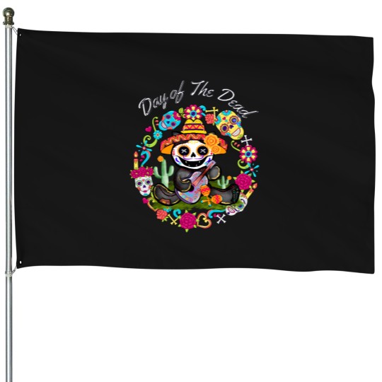 Discover Day of The DeaD Panda House Flags
