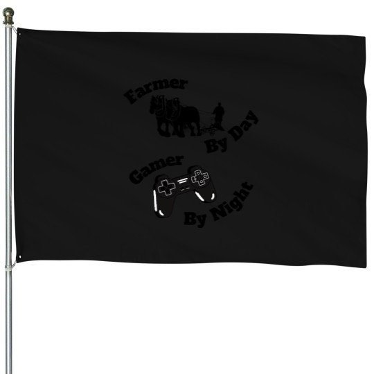 Discover Farmer By Day Gamer By Night - Black and White Olive Loaf with Pimento Oversized House Flags