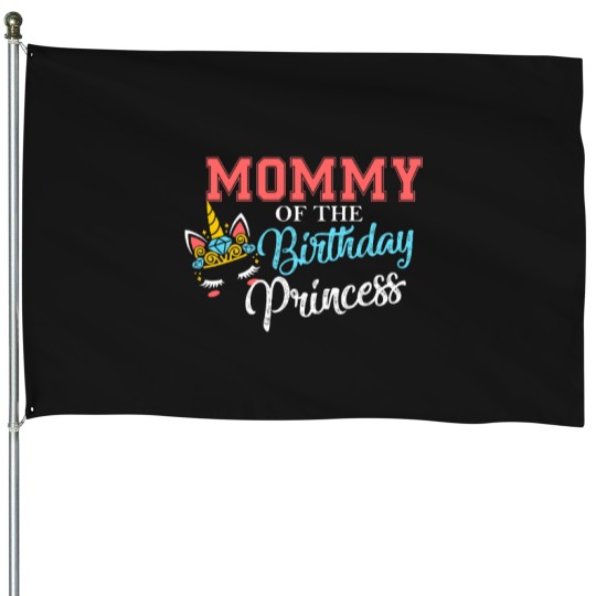 Discover Mommy of the birthday Princess cute unicorn gift for moms Oversized House Flags