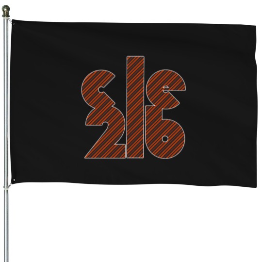 Discover Cleland - orange &amp_ brown House Flags