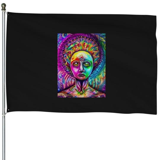 Discover Witch Art design Graphic House Flags