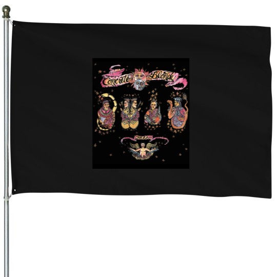 Discover And Let It Free Concrete B In Black House Flags
