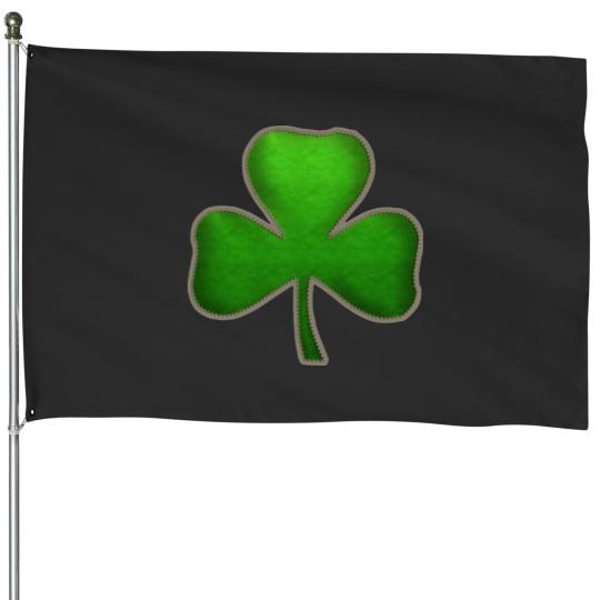 Discover Irish Shamrock Sewn Look House Flags