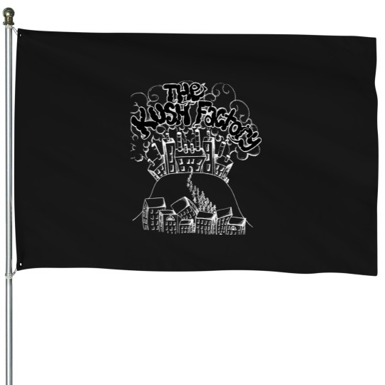 Discover blue black kush House Flags