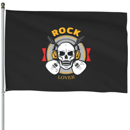 Discover Rock Lover Headphone Skull Boyfriend Modern Specia House Flags