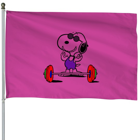 Discover Snoopy Weightlifting House Flags