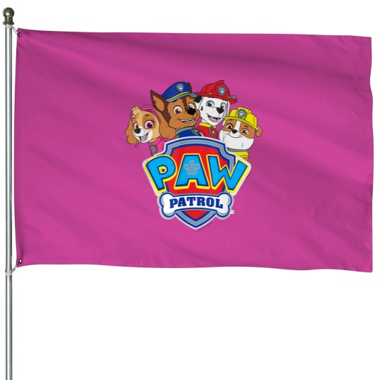 Discover Paw-Patrol Group With Logo House Flags
