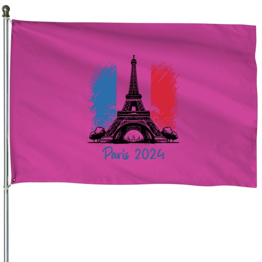 Discover Summer Games, 2024 Paris Olympics, France House Flags