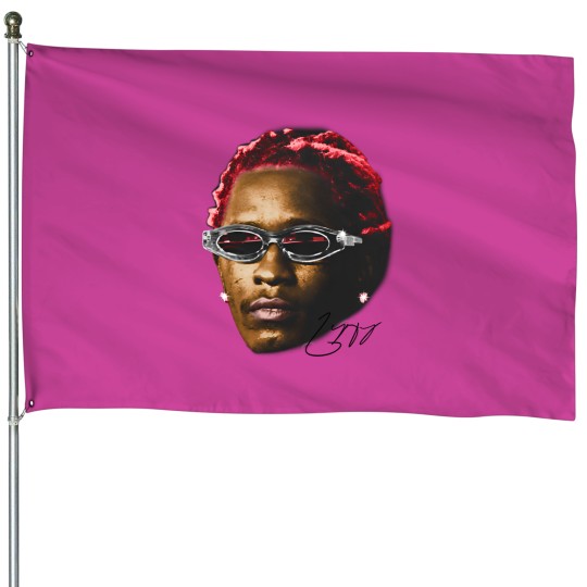 Discover YOUNG THUG House Flags | Rap House Flags Concert Merch Kanye Thugger Slime Season | White Red Rare Hip Hop Graphic Print |