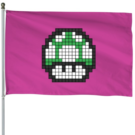 Discover 8Bit - Green Mushroom 1Up House Flags