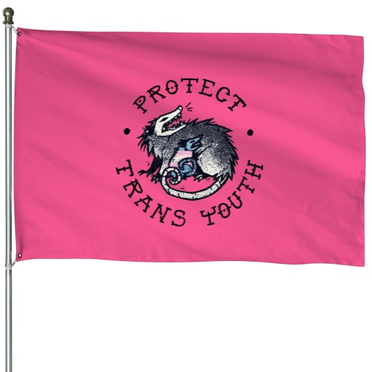Discover Protect Trans Youth Possum Support Trangender LGBT Pride House Flags