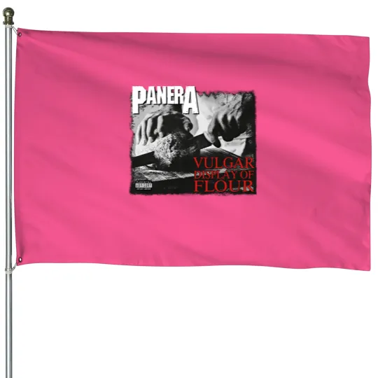 Discover PANERA Vulgar Display Of FLOUR Metal Band Parody Spoof Mayhem Skull House Flags