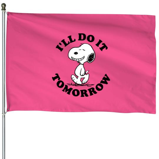 Discover Snoopy I'll Do It Tomorrow House Flags
