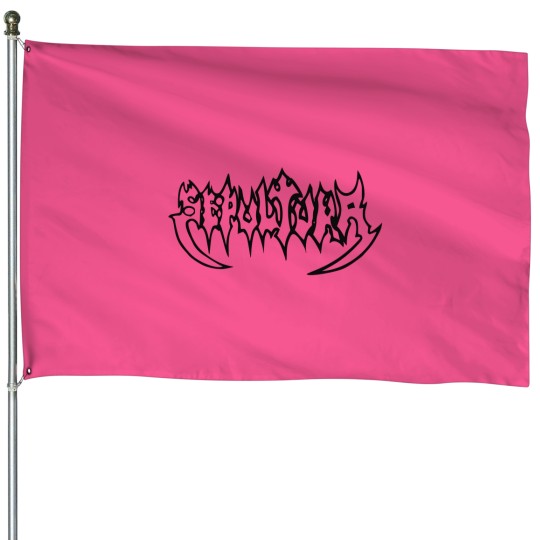 Discover black Sepultura logo House Flags